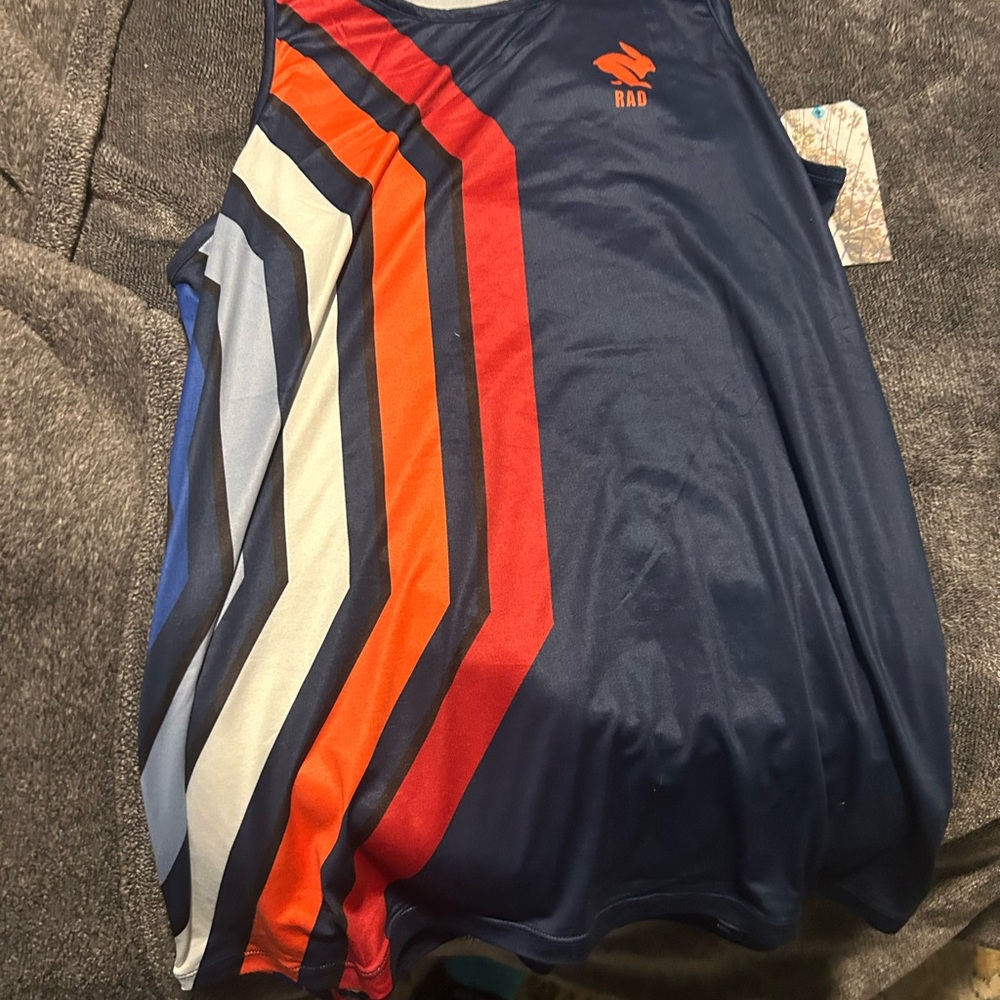 Rabbit Trail Running NWT EZ Tank Top   - Women's Med blue orange Athletic - Picture 3 of 4